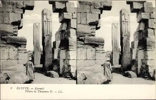 Stereo Ak Karnak Ägypten, Piliers de Thoutmes II.