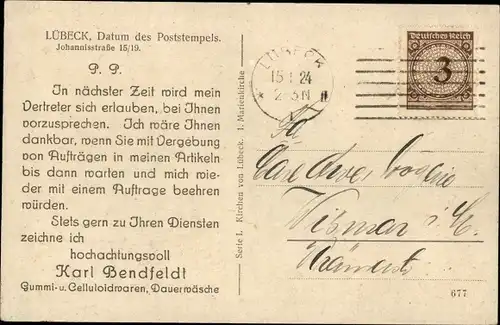 Ak Hansestadt Lübeck, Marienkirche