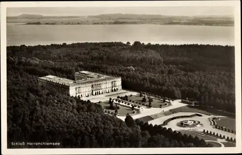 Ak Herrenchiemsee Herreninsel Chiemsee Oberbayern, Schloss, Panorama