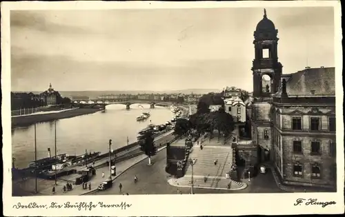 Ak Dresden Altstadt, Brühlsche Terrasse