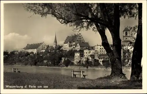 Ak Wasserburg am Inn Oberbayern, Teilansicht