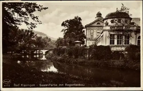 Ak Bad Kissingen Unterfranken Bayern, Saale mit Regentenbau