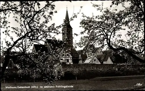 Ak Wolframs-Eschenbach in Mittelfranken Bayern, Teilansicht im Frühling