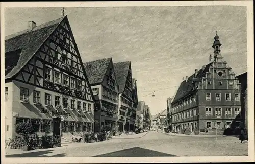 Ak Dinkelsbühl in Mittelfranken, Marktplatz, Hotel Goldene Rose