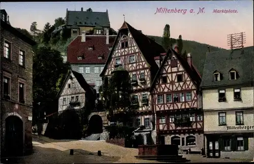 Ak Miltenberg am Main, Marktplatz