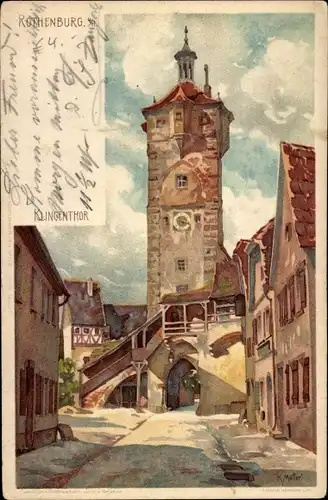 Künstler Litho Mutter, K., Rothenburg ob der Tauber Mittelfranken, Klingentor