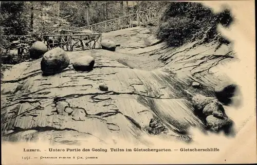 Ak Luzern Stadt Schweiz, Gletschergarten, Gletscherschliffe