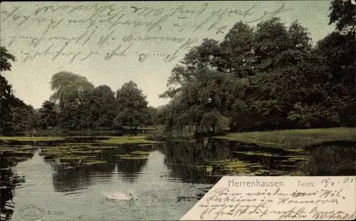 Ak Herrenhausen Hannover in Niedersachsen, Teich