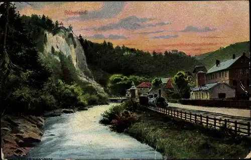 Künstler Ak Stölle, Rübeland Oberharz am Brocken, Zahnradbahn Blankenburg Rübeland Tanne