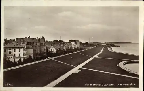 Ak Nordseebad Cuxhaven, Seedeich