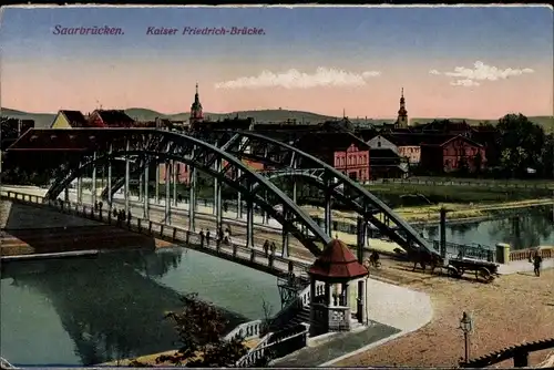 Ak Saarbrücken a.d. Saar, Kaiser Friedrich Brücke