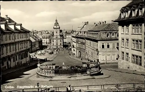 Ak Gotha in Thüringen, Hauptmarkt, Rathaus