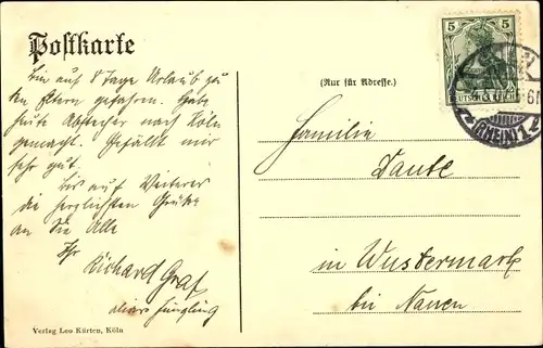 Ak Köln am Rhein, Bollwerk, Schiffe