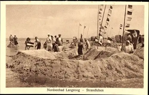 Ak Nordseebad Langeoog Ostfriesland, Strandleben, Badegäste, Strandkorb