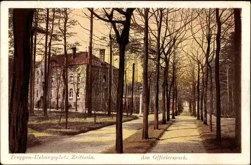 Ak Zeithain in Sachsen, Truppenübungsplatz, Offizierspark