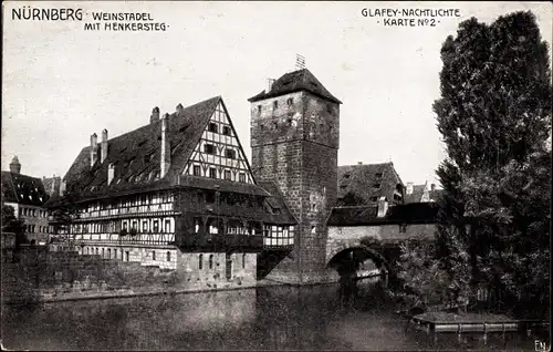 Ak Nürnberg in Mittelfranken, Weinstadel, Henkersteg