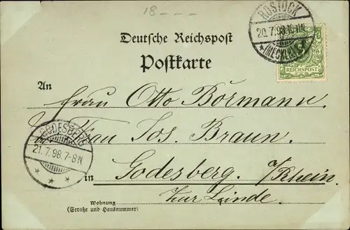 Mondschein Ak Hansestadt Rostock, Kröpeliner Tor bei Nacht