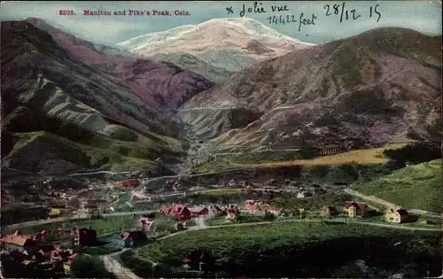 Ak Manitou Colorado USA, Panorama, Pike's Peak