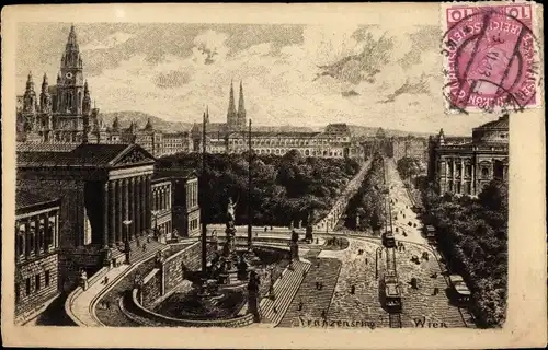 Künstler Ak Wien 1 Innere Stadt, Franzensring