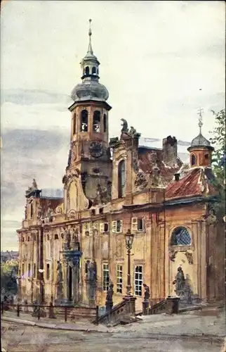 Künstler Ak Praha Prag Tschechien, Hradčany Hradschin, Loretta-Kirche