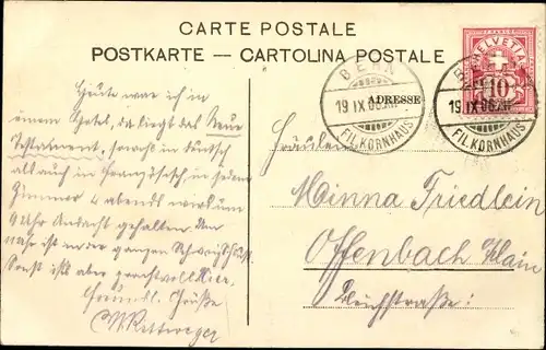 Ak Bern Stadt Schweiz, Panorama, Brücke, Alpen