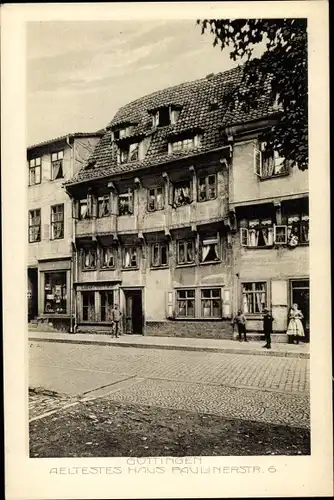 Ak Göttingen in Niedersachsen, Partie am ältesten Haus der Stadt, Paulinenstraße 6