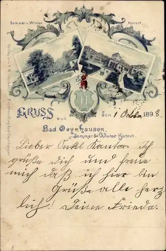 Passepartout Ak Bad Oeynhausen in Westfalen, Kurpark, Badehaus