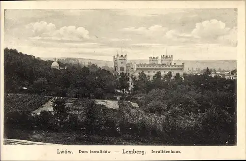 Ak Lwów Lemberg Ukraine, Invalidenhaus