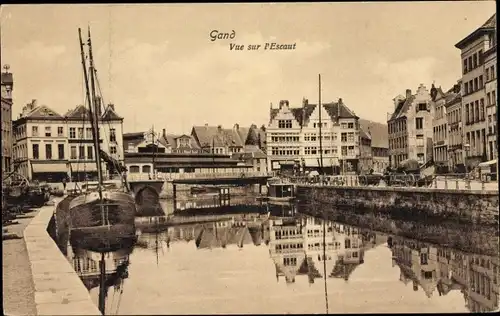 Ak Gent Gent Ostflandern, Blick auf die Schelde