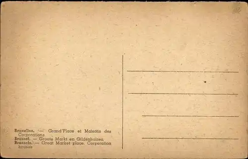 Ak Brüssel Brüssel, Grande Place, Maisons des Corporations
