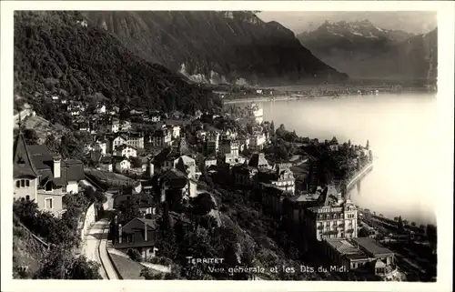 Ak Territoire Montreux Kt. Vaud, Gesamtansicht, Dents du Midi