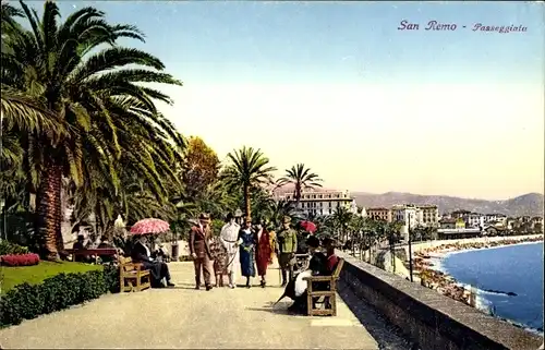 Ak San Remo Ligurien, Passeggiata