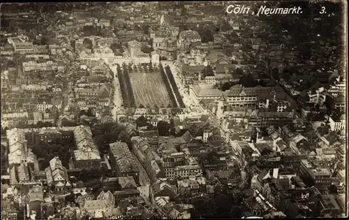 Foto Ak Köln am Rhein, Neumarkt, Luftbild