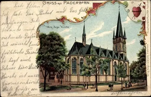 Litho Paderborn in Westfalen, Herz Jesu Kirche