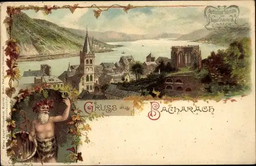 Litho Bacharach am Rhein, Gesamtansicht