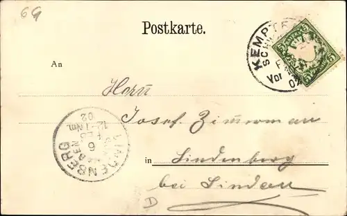 Ak Kempten im Allgäu Schwaben, Totalansicht vom Ort