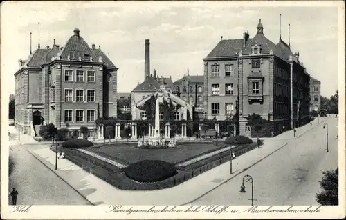 Ak Kiel in Schleswig Holstein, Kunstgewerbeschule, Höhere Schiff- und Maschinenbauschule