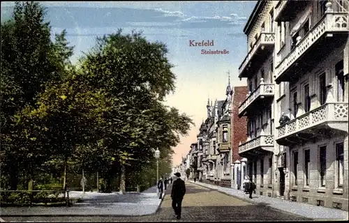 Ak Krefeld am Niederrhein, Steinstraße