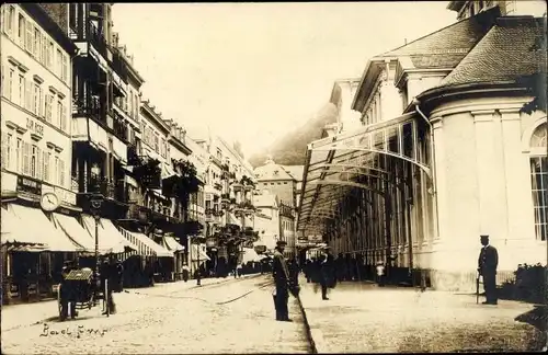 Foto Ak Bad Ems an der Lahn, Straßenpartie, Gasthof zur Rose, Geschäft W. Baumann