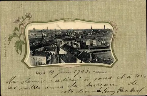 Passepartout Ak Krefeld am Niederrhein, Gesamtansicht