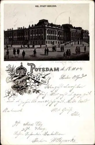 Litho Potsdam in Brandenburg, Königliches Stadtschloss, Wappen