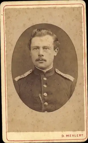 Kabinett Foto Meldorf, Deutscher Soldat in Uniform, Portrait