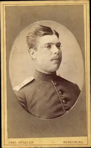 Kabinett Foto Rendsburg, Deutscher Soldat in Uniform, Portrait