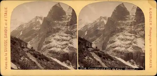 Stereo Foto Grindelwald Kt. Bern Schweiz, Gebirge, Berghütte