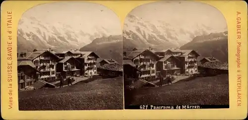 Stereo Foto Mürren Kt. Bern Schweiz, Panorama, Gebirge