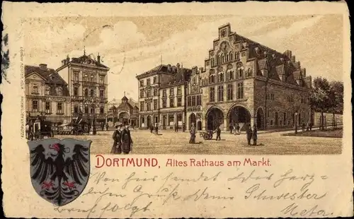 Wappen Ak Dortmund im Ruhrgebiet, Altes Rathaus, Marktplatz