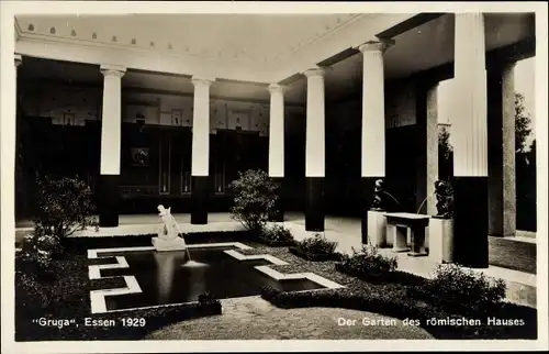 Ak Essen, Gruga 1929, Garten des römischen Hauses