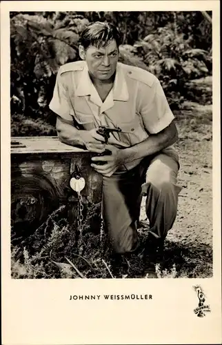 Ak Schauspieler Johnny Weissmüller, Portrait, Filmszene
