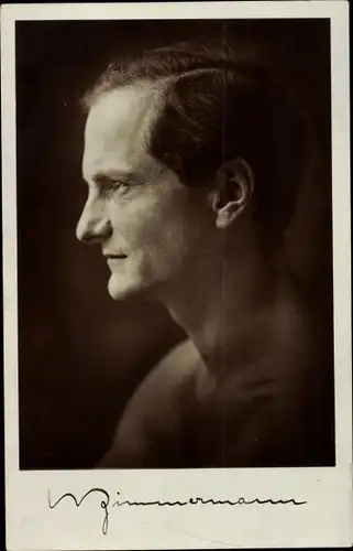 Ak Werner Zimmermann, Redner und Schriftsteller, Profilansicht