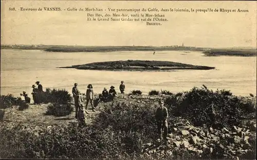 Ak Vannes Morbihan, Panoramablick auf den Golf